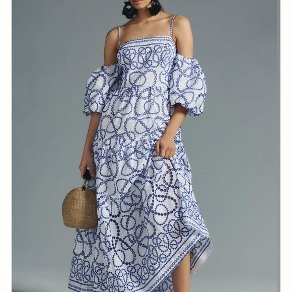 By Anthropologie Puff-Sleeve Eyelet Dress - Picture 7 of 9